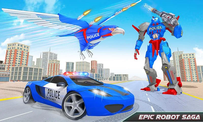 Flying Eagle Robot Car Games Zrzut ekranu 2