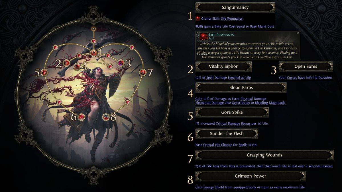 Blood Mage Yükseliş Beceri Ağacı Poe2