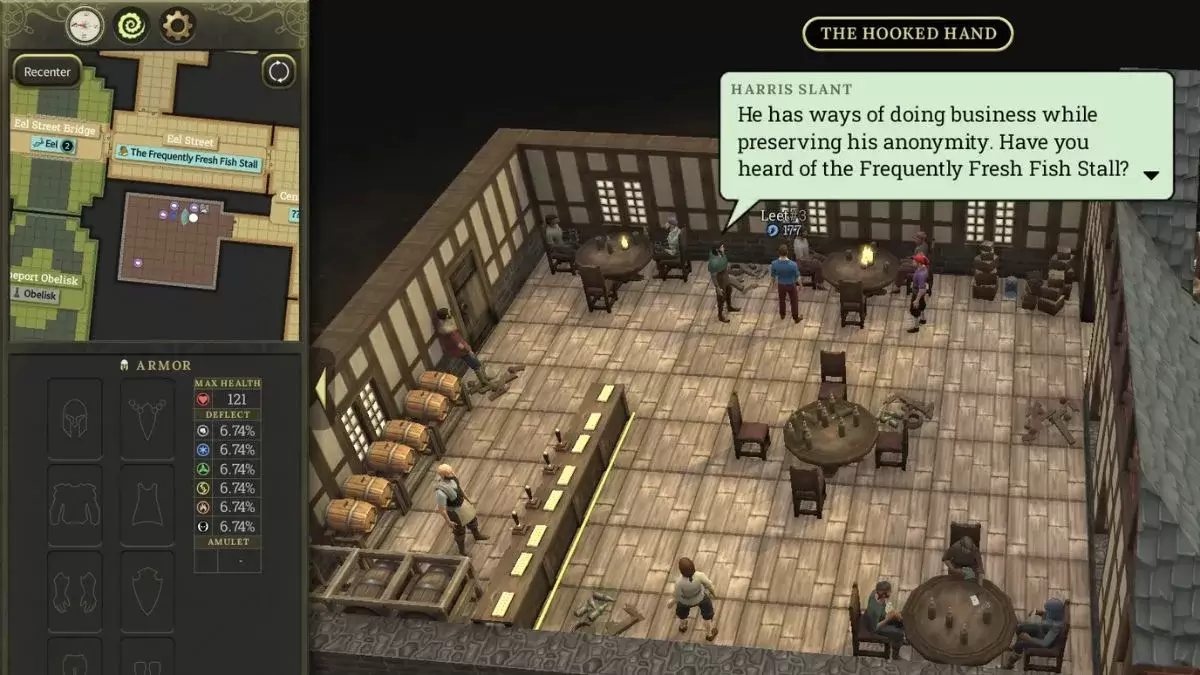 Screenshot showing The Hooked Hand restaurant