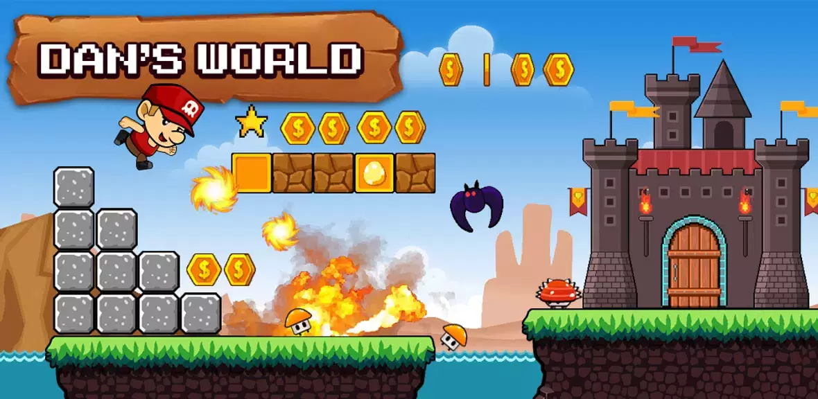 Super Dan's World - Run Game Schermafbeelding 1