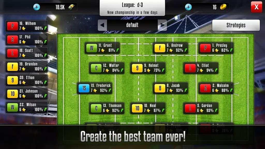 Schermata Rugby Manager 2