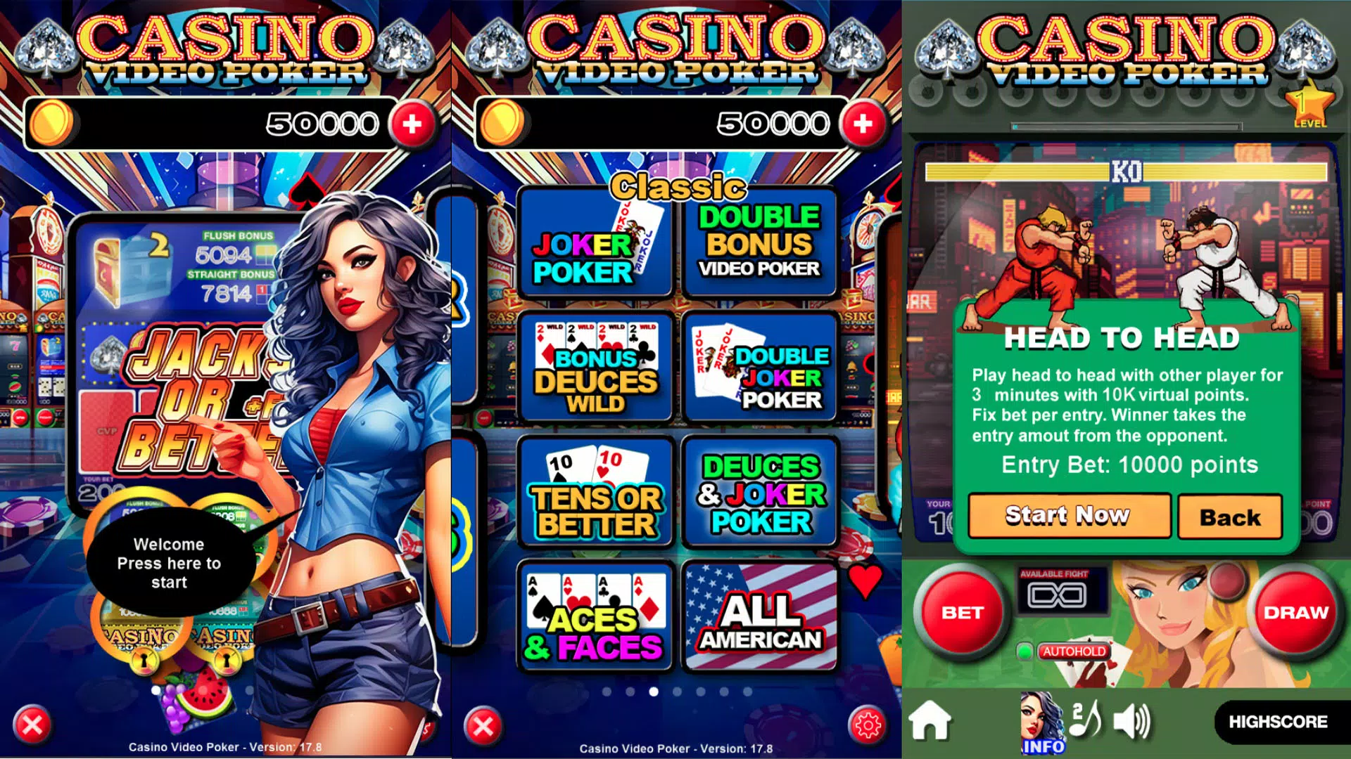 Casino Video Poker Ekran Görüntüsü 1