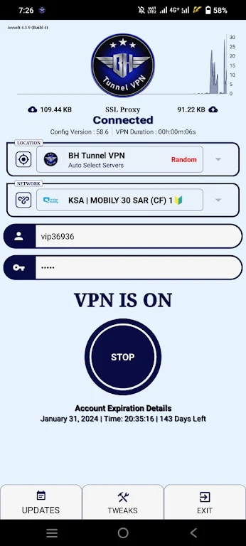 BH Tunnel VPN ภาพหน้าจอ 2