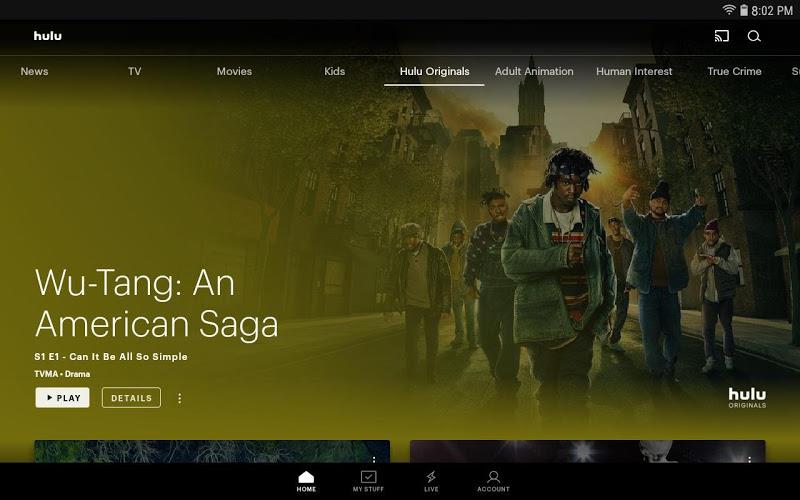 Hulu for Android TV ဖန်သားပြင်ဓာတ်ပုံ 1