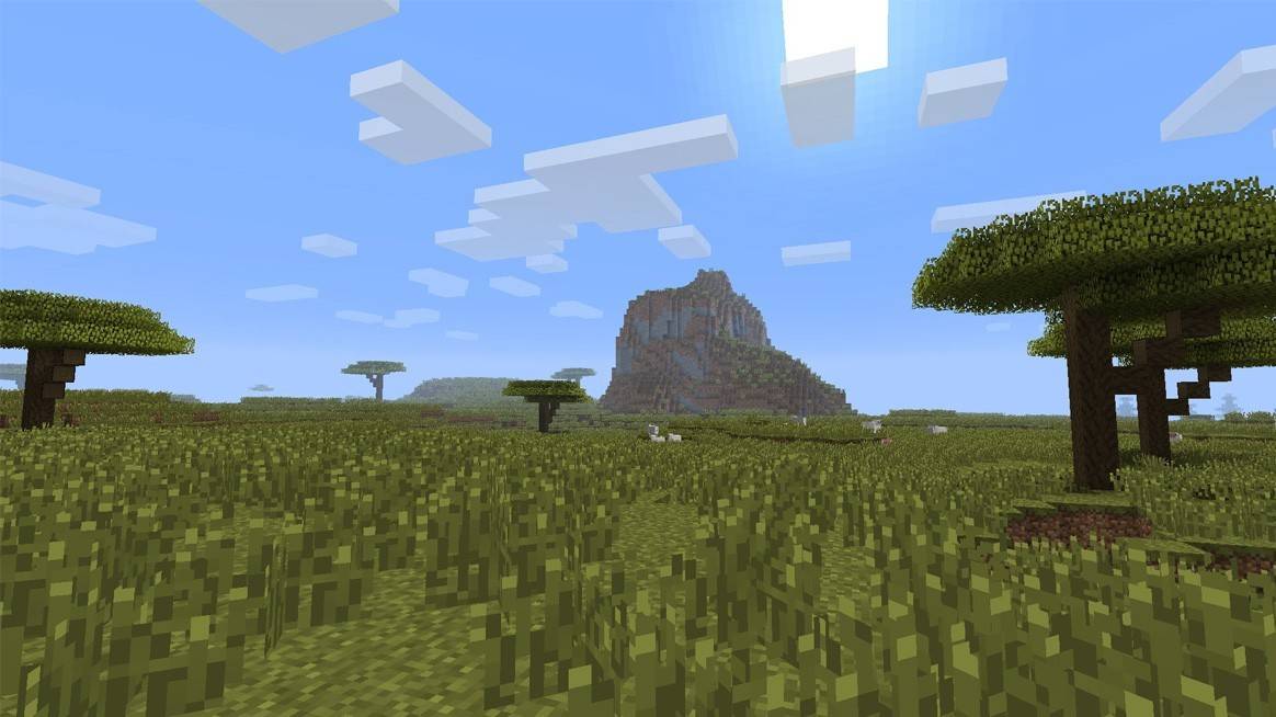 Minecraft中的热带草原生物群系——羊驼栖息地