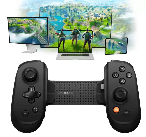 Backbone Pro controller displaying gameplay across multiple devices