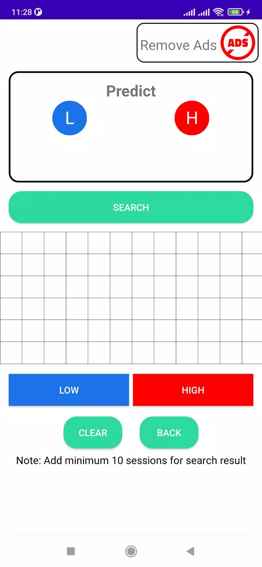 High - Low Predict Tool Schermafbeelding 2