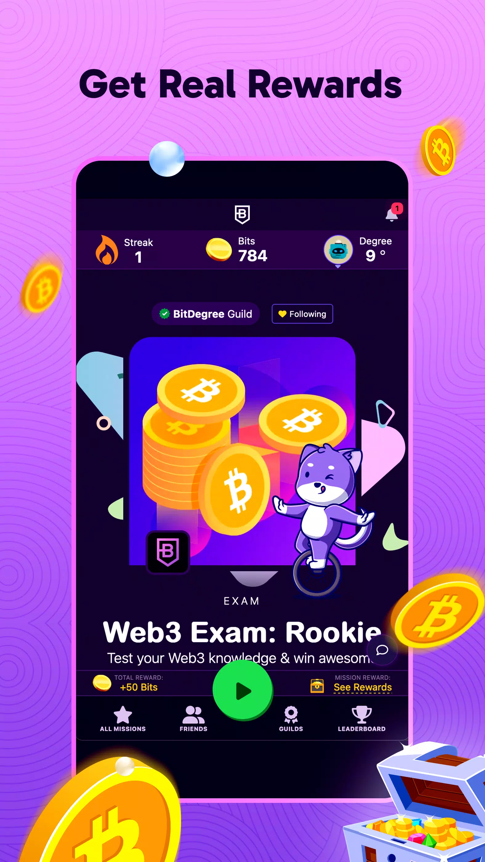 BitDegree: Play & Earn Crypto ภาพหน้าจอ 1