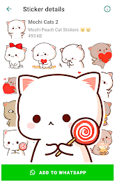 Mochi Cat Stickers for WhatsAp Captura de pantalla 2