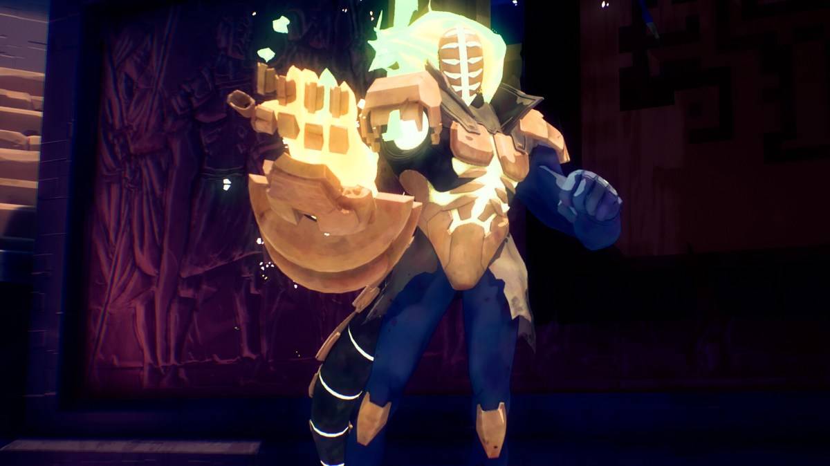 An armored man in Hyper Light Breaker as part of an article about how to change sensitivity.