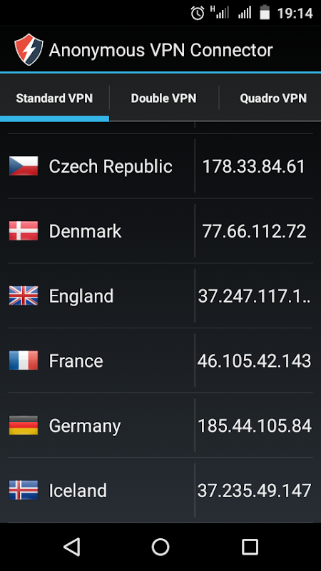 Schermata Anonymous VPN Connector 2