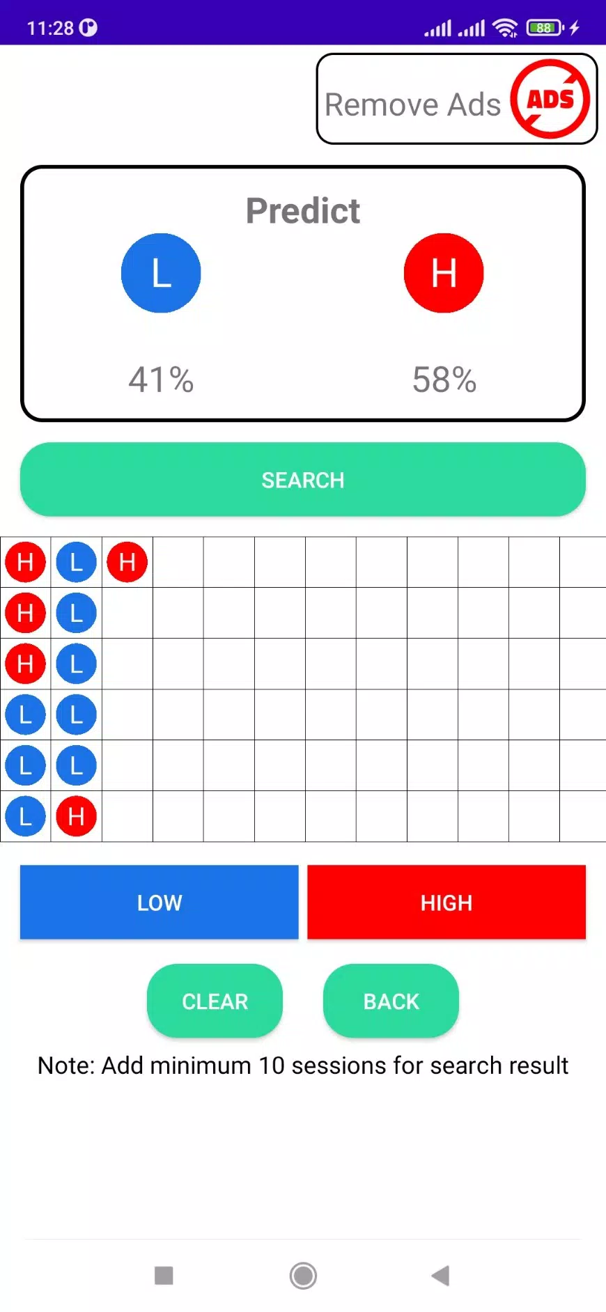 High - Low Predict Tool Schermafbeelding 1