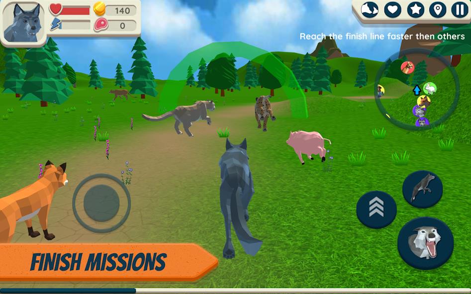 Wolf Simulator: Wild Animals 3 Mod Schermafbeelding 2