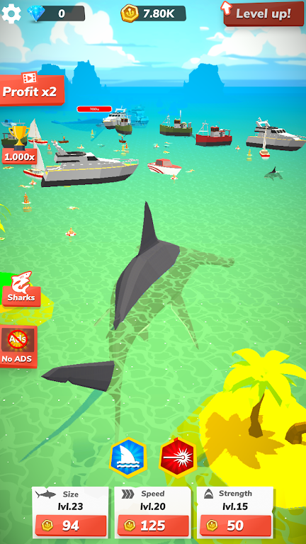 Idle Shark World - Tycoon Game स्क्रीनशॉट 3