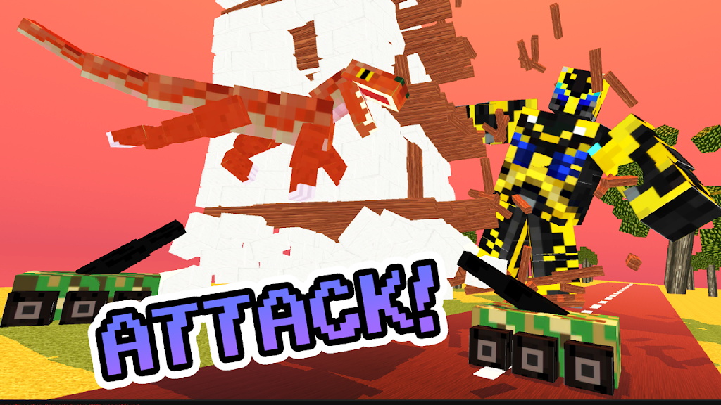 Blocky Titan Raptor Assault Schermafbeelding 3