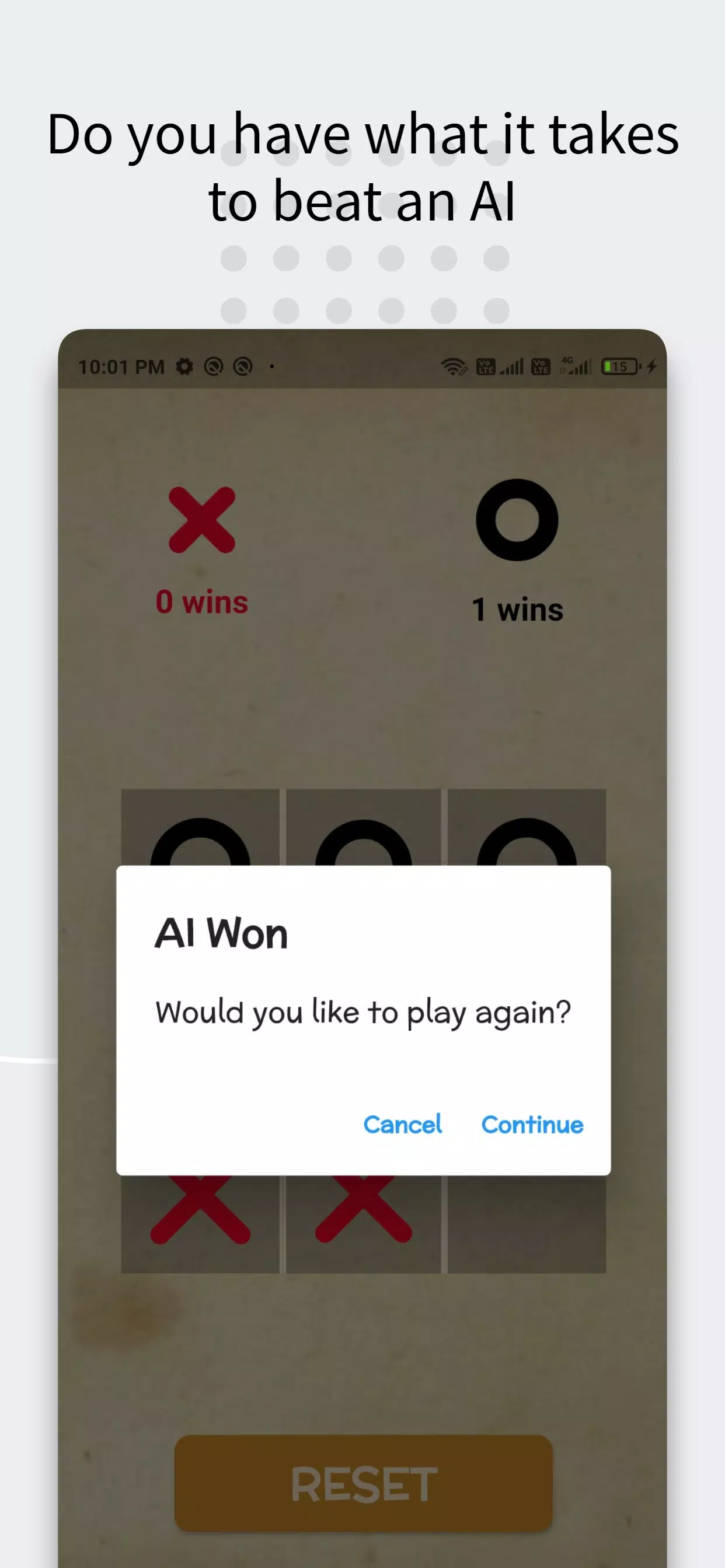 Tic Tac Toe AI Game Schermafbeelding 4