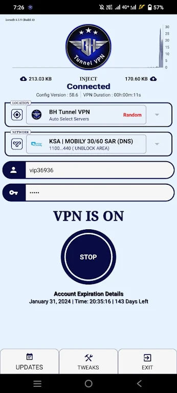 BH Tunnel VPN ภาพหน้าจอ 3