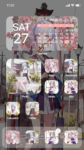 Wow Ayaka Theme - Icon Pack Capture d'écran 1