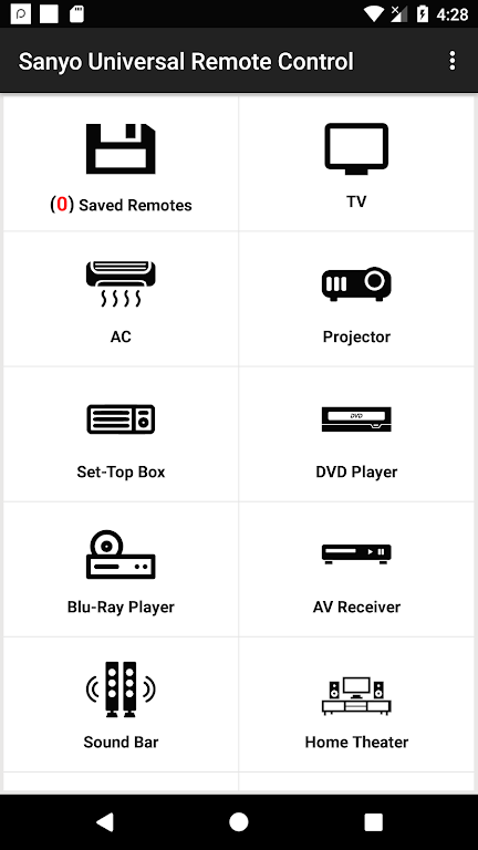 Schermata Sanyo Universal Remote 1