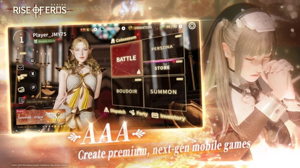 3D Fantasy RPG Rise of Eros: Desire With AAA Graphics hiện đã ra mắt