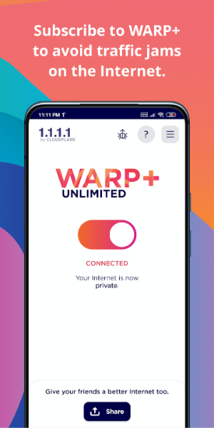 1.1.1.1 + WARP: Safer Internet स्क्रीनशॉट 3