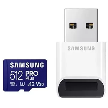 512 Go Samsung Pro Plus Micro SDXC Carte avec adaptateur USB maintenant 29,99 $