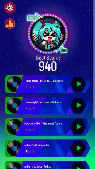 FNF Miku Mod - Beat Hop Tiles Скриншот 1