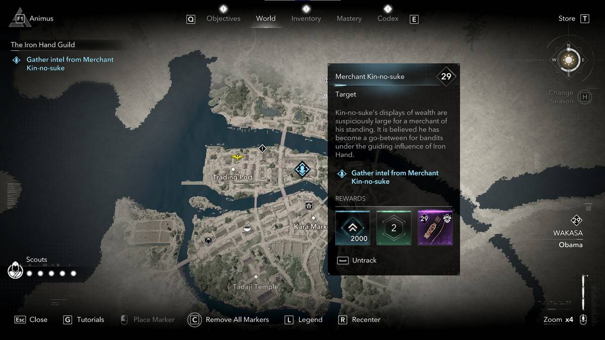 สมาชิกกิลด์ Iron Hand ทั้งหมดใน Creed Shadows Kin-no-suke ของ Assassin
