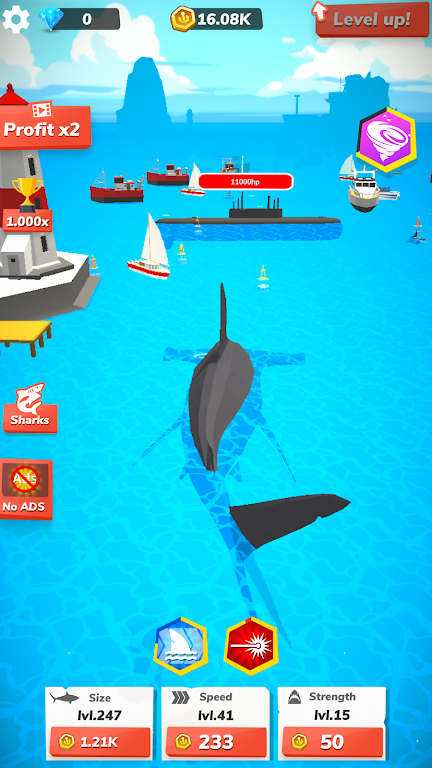 Idle Shark World - Tycoon Game स्क्रीनशॉट 4