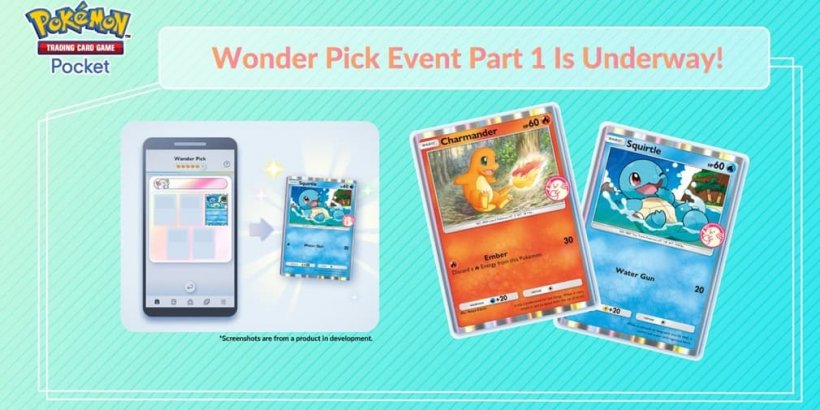 В Pokémon TCG Pocket проводится новое событие Wonder Pick с участием Чармандера и Сквиртла