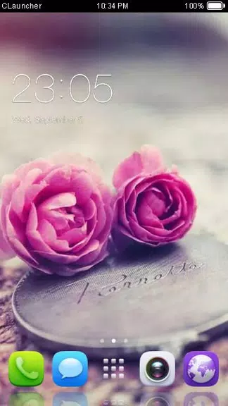 Pink Roses Theme C Launcher स्क्रीनशॉट 1