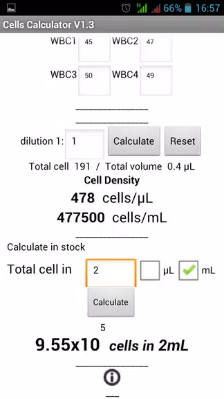 Cells Calculator Скриншот 2