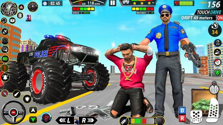 Police Monster Truck Car Games Capture d'écran 3