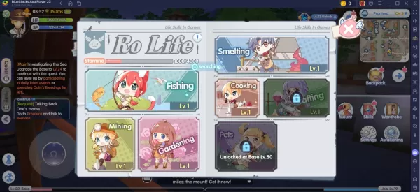 Ragnarok X：下一个一代生活技能 - 园艺，采矿，钓鱼揭晓