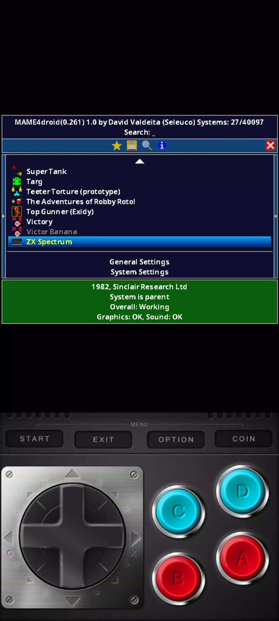 MAME4droid  2024 (0.270) Capture d'écran 1