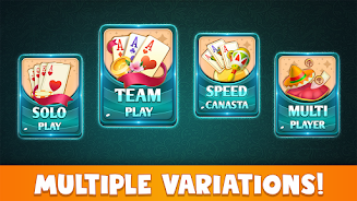 Canasta Plus Offline Card Game Tangkapan skrin 2