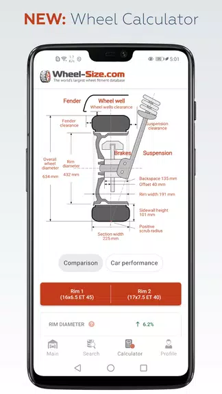 Wheel Size - Fitment database Screenshot 1