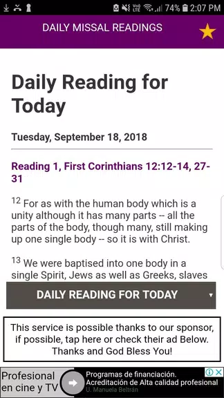 Daily Mass (Catholic Church Da Schermafbeelding 2