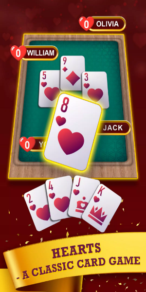 Hearts: Classic Card Game Fun Ekran Görüntüsü 1