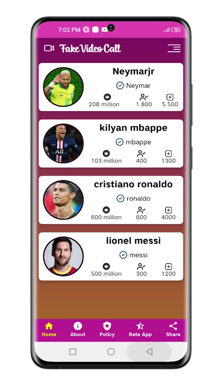 Messi ronaldo neymar calling應用截圖第4張