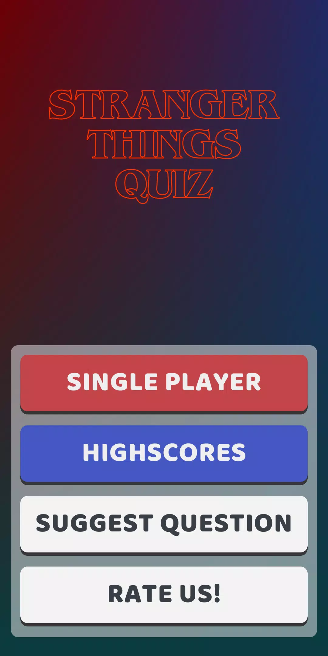 Stranger Things Quiz Screenshot 1
