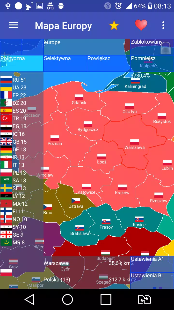 Europe map Schermafbeelding 1