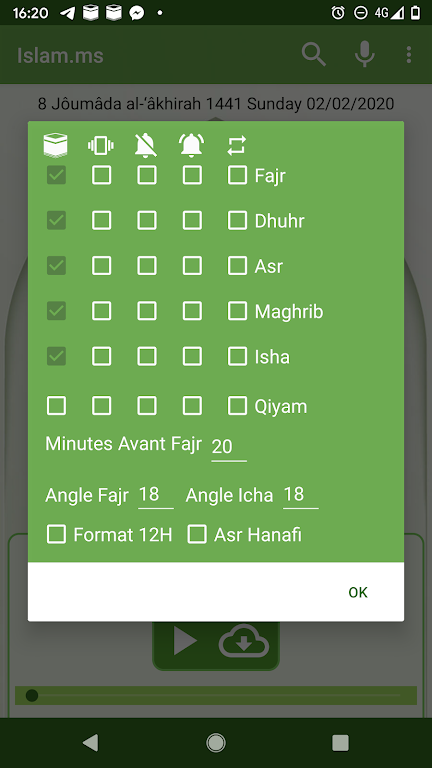 Tiempos oración Qibla Islam.ms Captura de pantalla 4