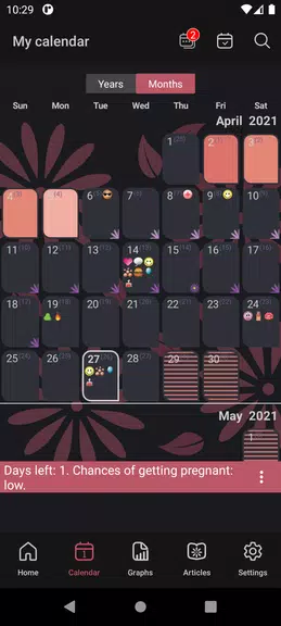 WomanLog Calendrier des règles Capture d'écran 3