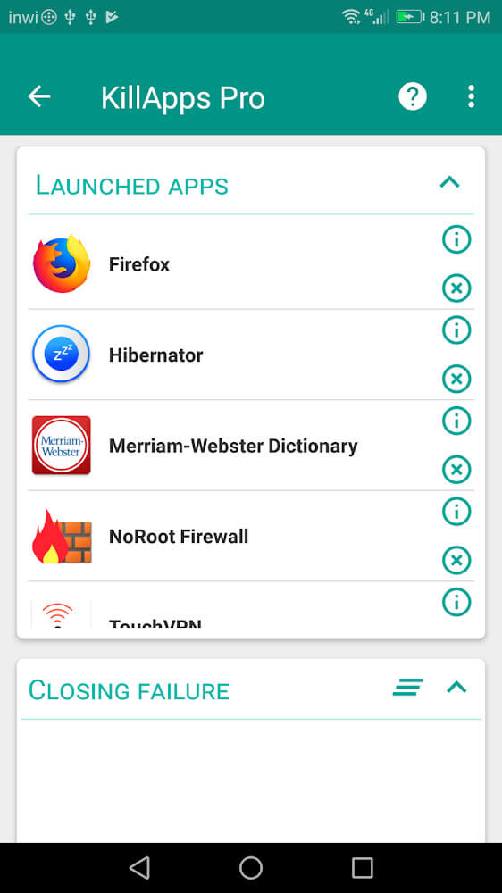 Killapps: Apps schließen Screenshot 2