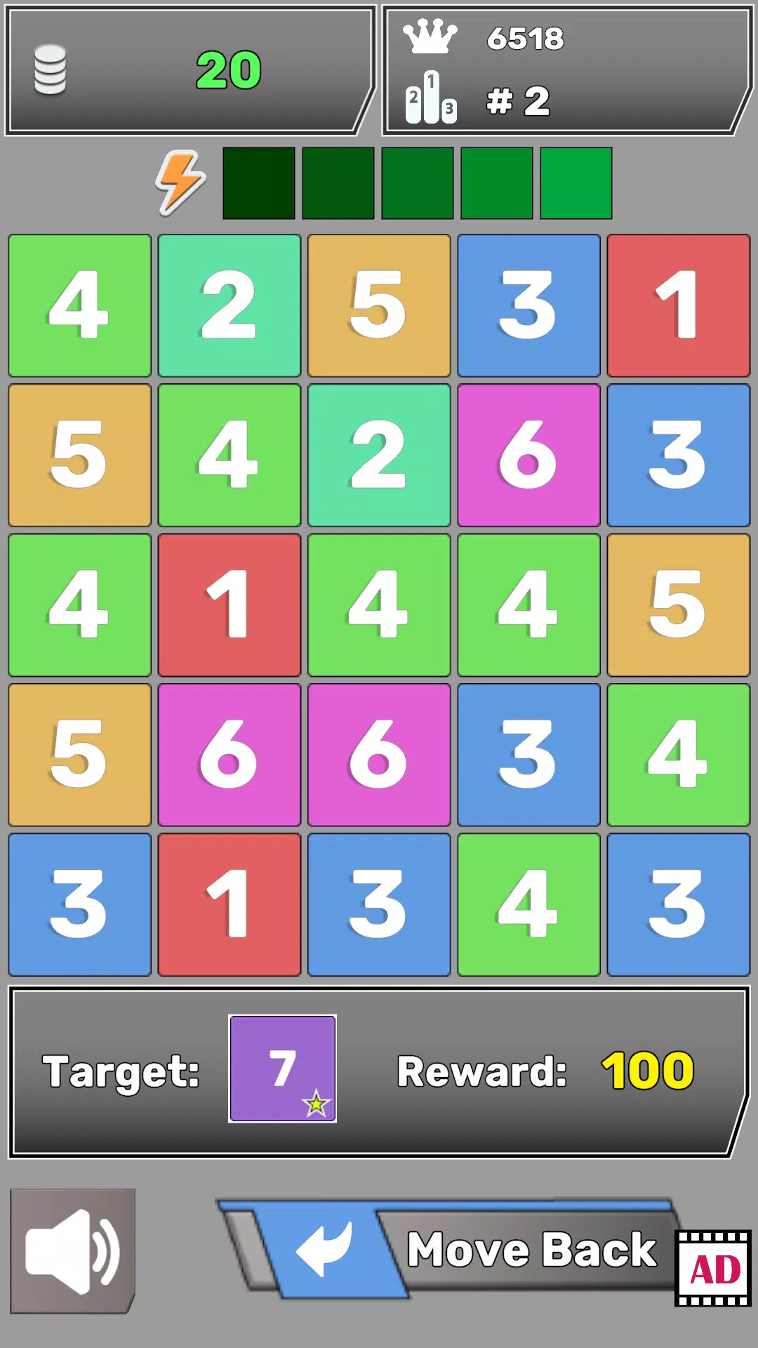 Number Blocks Match Puzzle. Screenshot 1