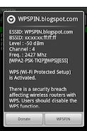 WPSPIN. WPS Wireless Scanner. Captura de pantalla 1