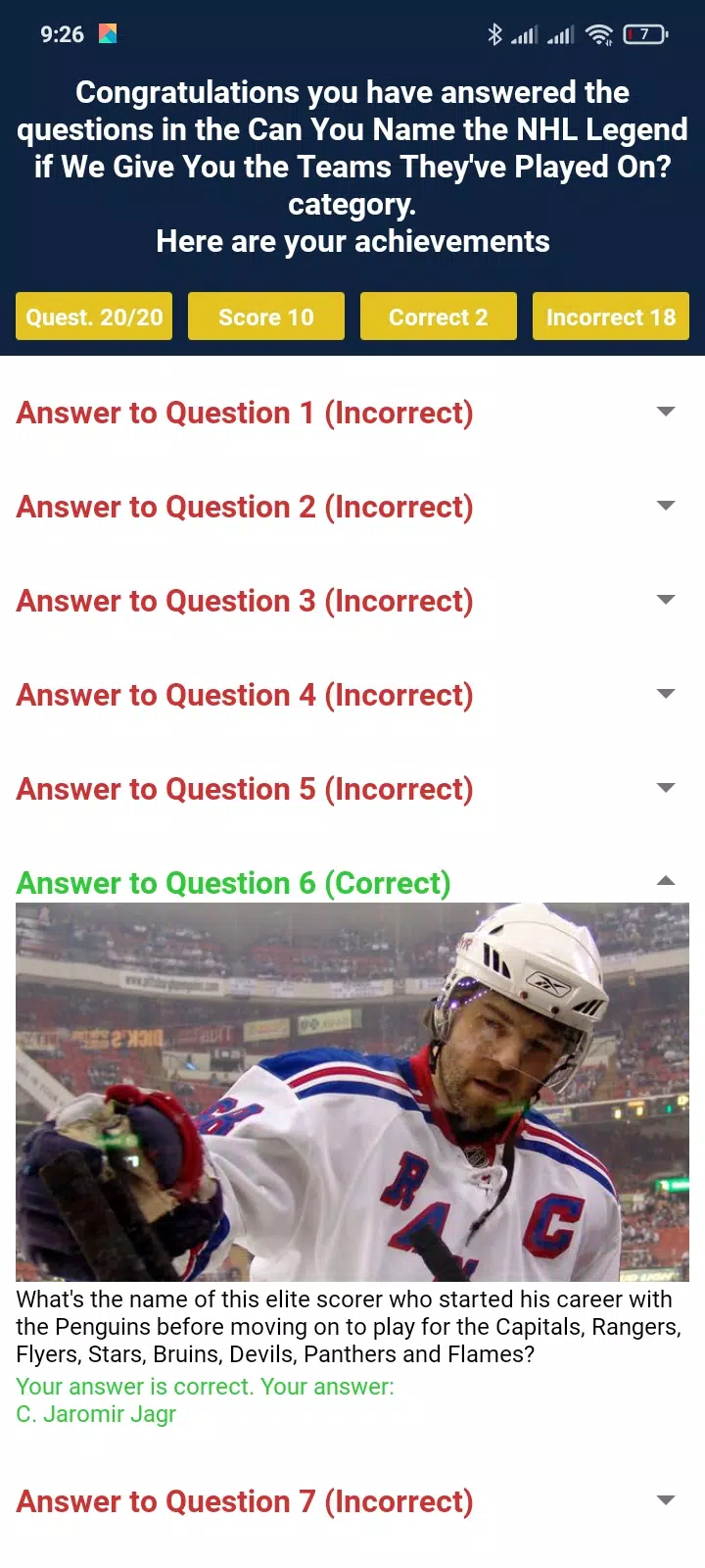 Trivia Game For NHL Addict! Schermafbeelding 2