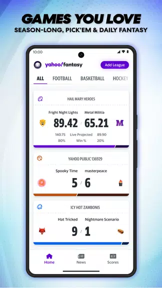 Yahoo Fantasy: Football & more Screenshot 1