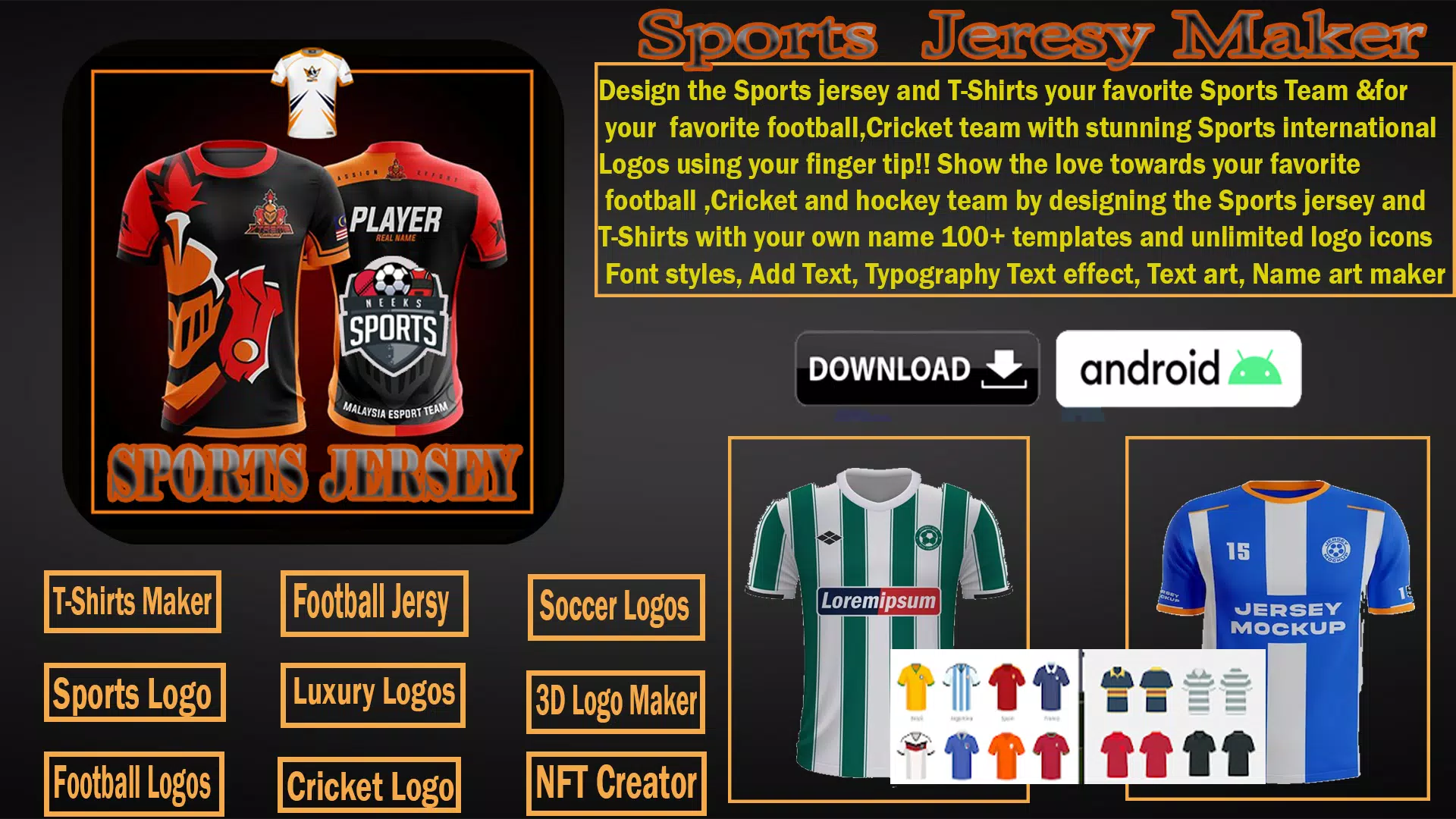 Sports Jersey Maker Captura de pantalla 1